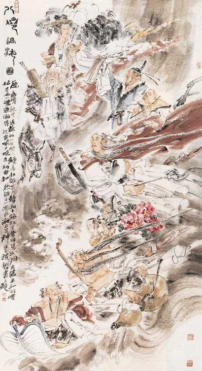 于新生 八仙过海 镜心
